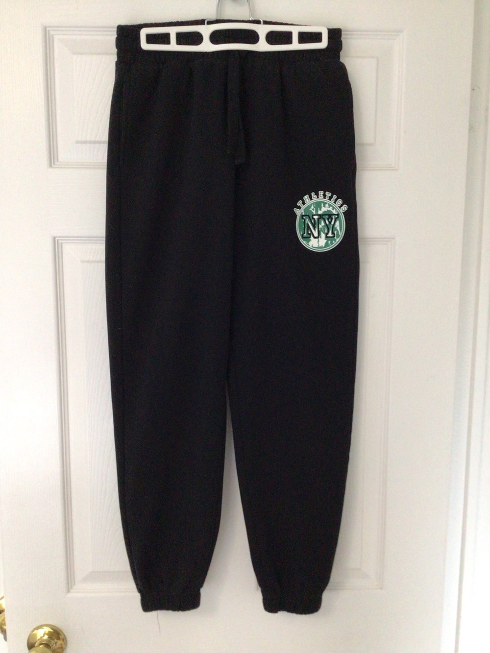 Forever 21 Black Track Pants with Drawstring and Elastic Waist